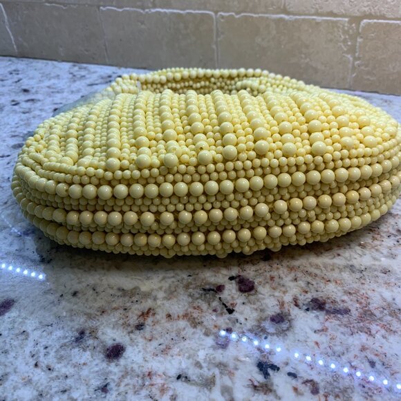 TIK TOK Beaded Yellow Evening Bag NWT - Picture 5 of 8